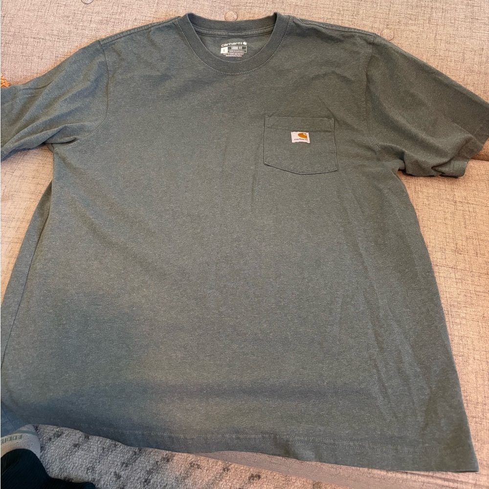 Carhartt Men's Gray/Greeb Short Sleeve Tee